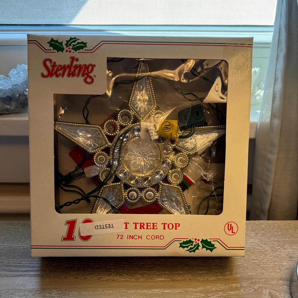 Vintage Silver and Gold Star Tree Topper